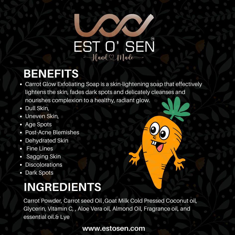 Estosen Fresh Goat milk, Carrot seed oil & Carrot powder Handmade Soap
