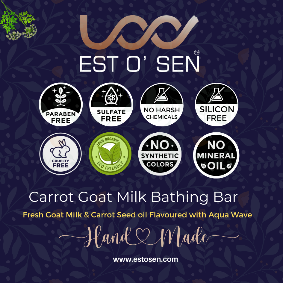 Estosen Fresh Goat milk, Carrot seed oil & Carrot powder Handmade Soap