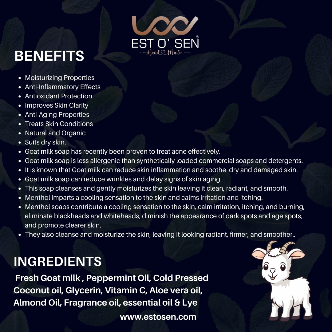 Estosen Menthol Goat Milk  Hand made Premium Soap